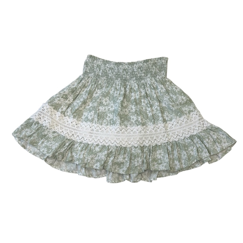 Ocean Drive Green Floral A-Line Skirt